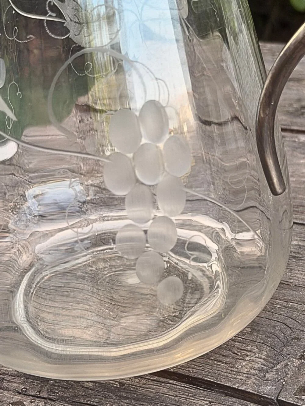 Vintage Silver Plated Decanter Carafe Glass 